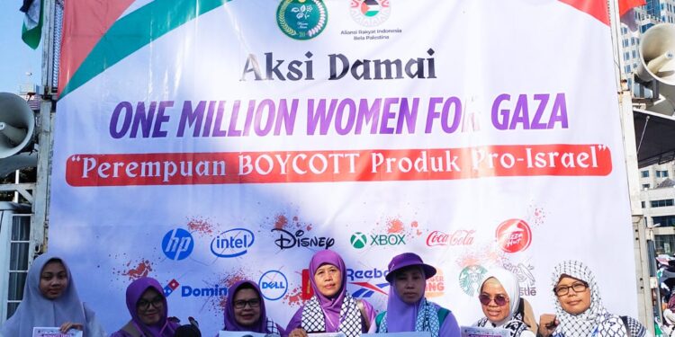 Ribuan Massa Perempuan Gelar Aksi Damai :Tolak Produk Pro Israel..!!